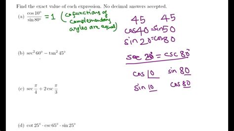 cos u would be -sqrt (1-sin2 u) - sqrt(1-925) -45. . Find the exact value of the expression
